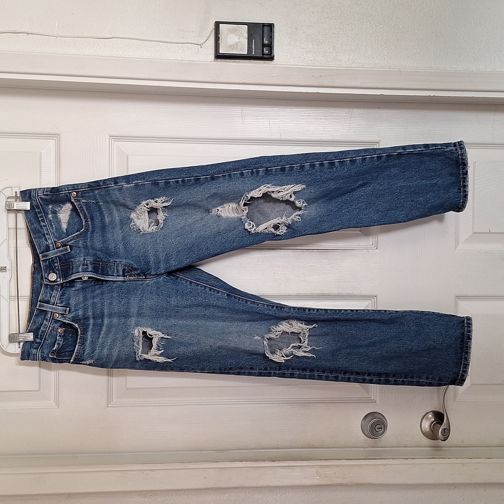 Levis 501 Distressed Style Regular Fit Jeans Women Waist Size 27 Length 28